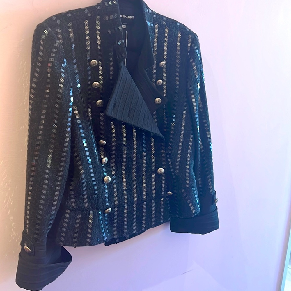 Giorgio Armani black sequin blazer